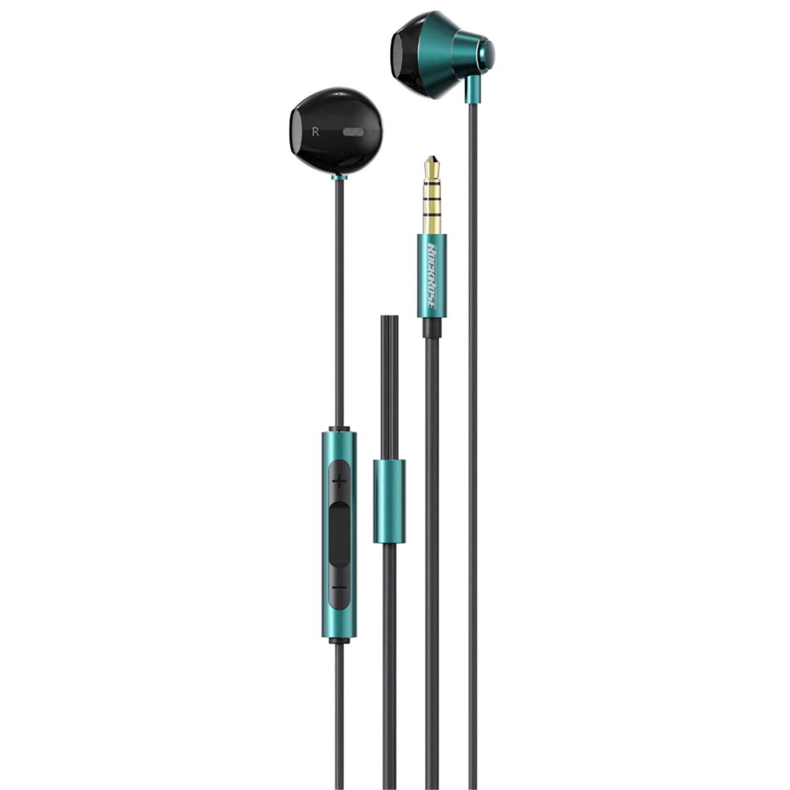 RockRose Sense MC Neo 3.5mm In-Ear Headphones - Black & Blue 120cm