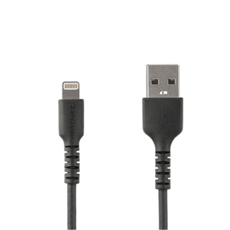 StarTech RUSBLTMM1MB 1m (3 foot) Durable Black USB-A to Lightning Cable - Heavy Duty Rugged Aramid  