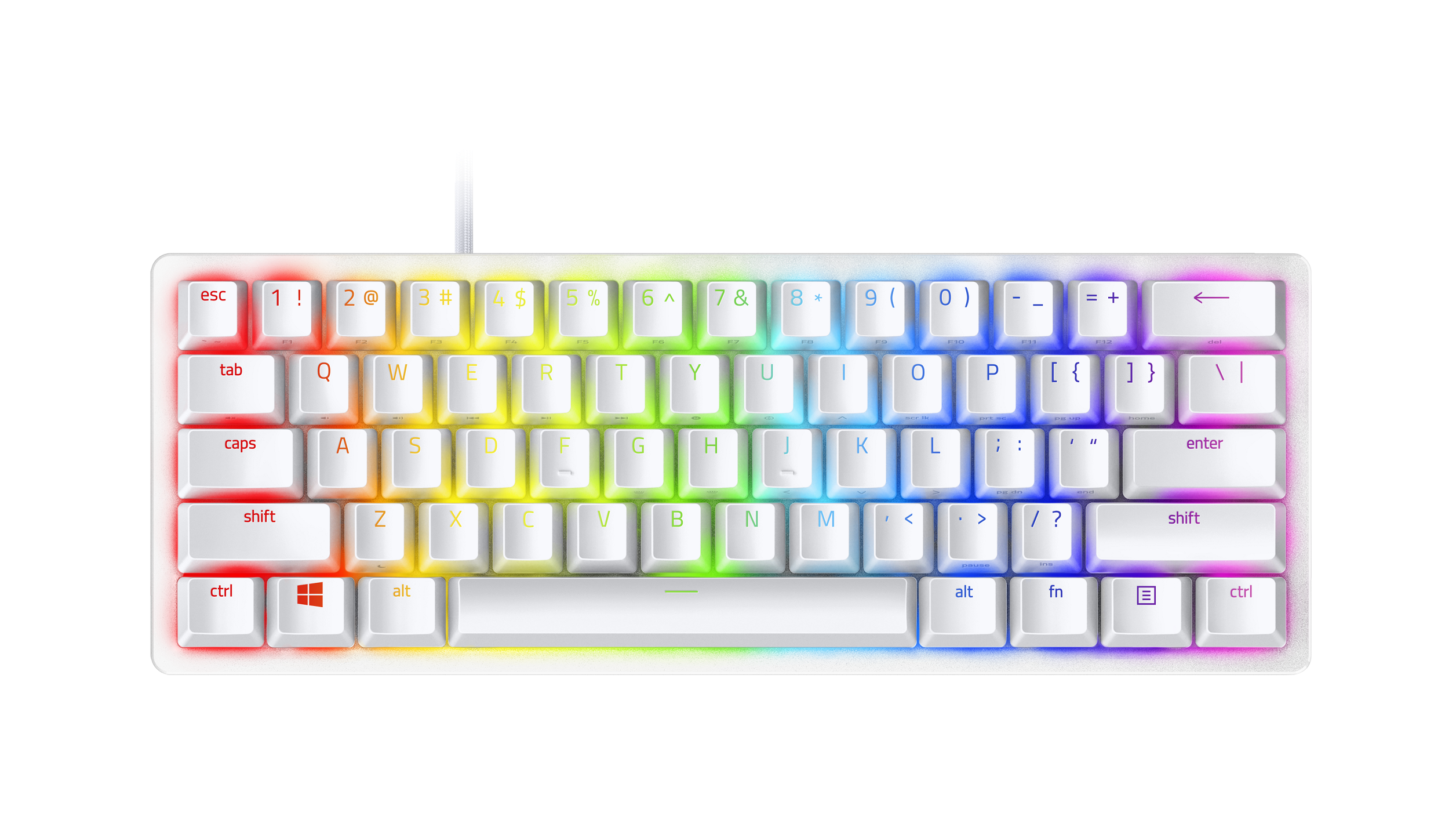 Razer Huntsman Mini 60% Gaming Keyboard Mercury Edition - Razer Linear Optical Switch