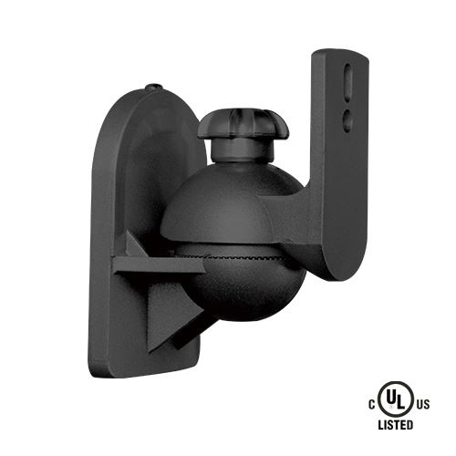 BRATECK Universal wall mount speaker bracket. Includes Adjustment knob for easy speaker angling. Max Load: 3.5kgs. Includes Mounting Screws. ***SOLD AS A PAIR***