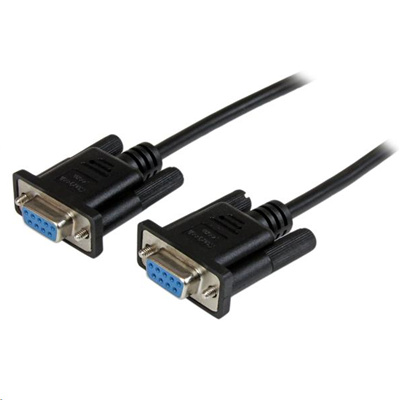 2m Black DB9 RS232 Null Modem Cable FF