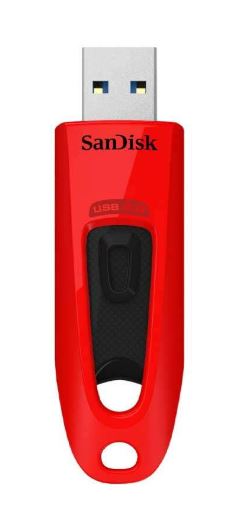SANDISK ULTRA USB 3.0 FLASH DRIVE, CZ48 32GB, USB3.0, RED, STYLISH SLEEK DESIGN, 5Y