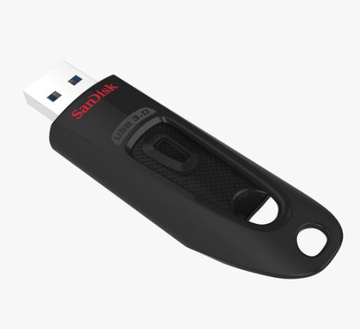 SANDISK ULTRA USB 3.0 FLASH DRIVE CZ48 128GB USB3.0 BLACK STYLISH SLEEK DESIGN 5Y