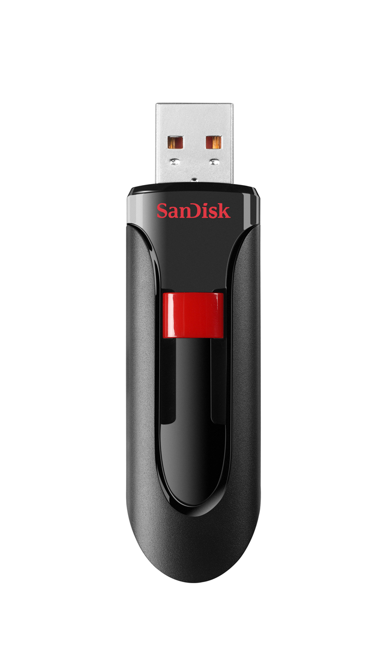 SANDISK CRUZER GLIDE USB FLASH DRIVE CZ60 128GB USB2.0 BLACK RETRACTABLE DESIGN 5Y