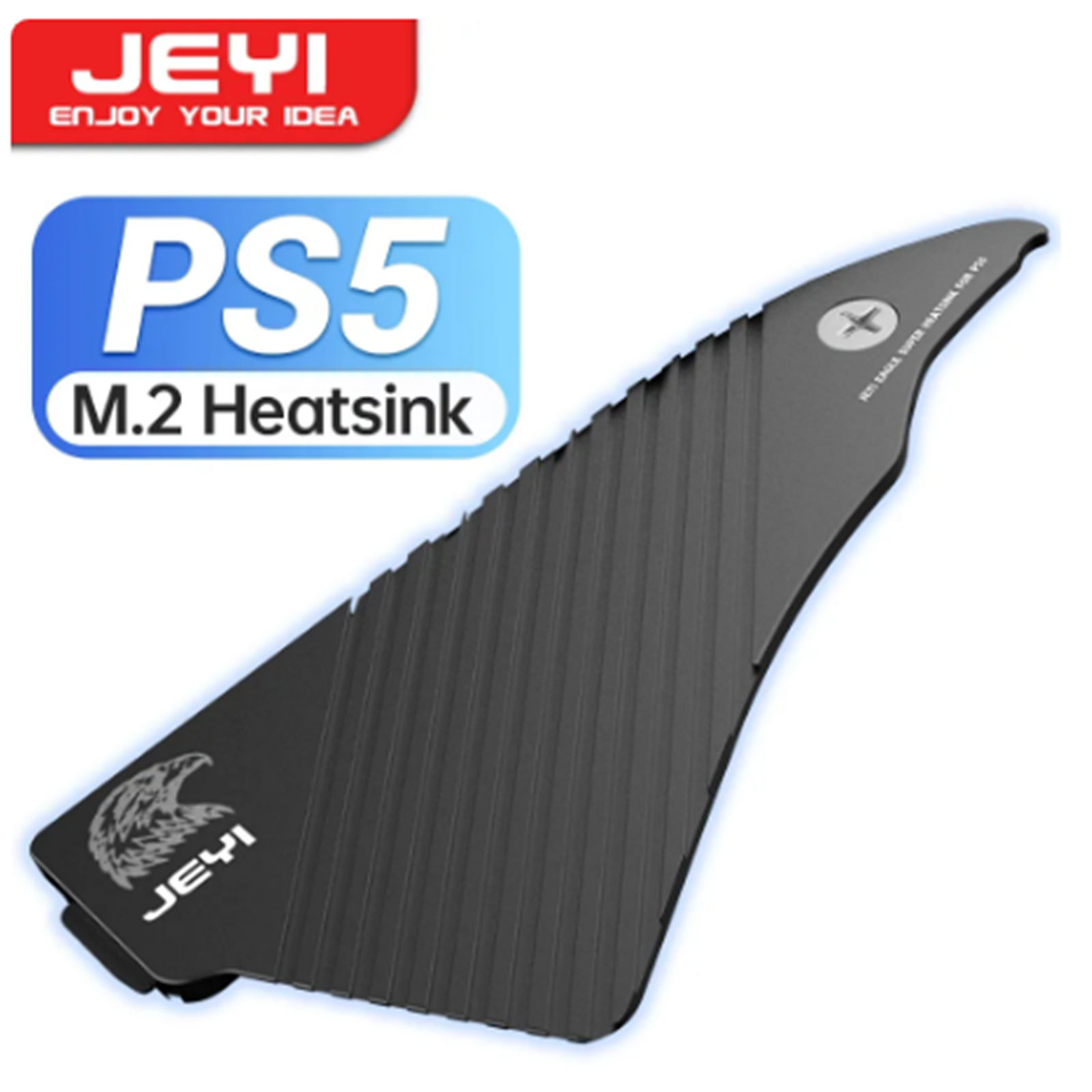 JEYI SSD Heatsink Black EAGLE For NVME M.2 2280 Aluminum Heatsink Compatible with Playstation PS5. SSD Hard Disk Cooler Thermal Conductivity Silicon Wafer Cooling