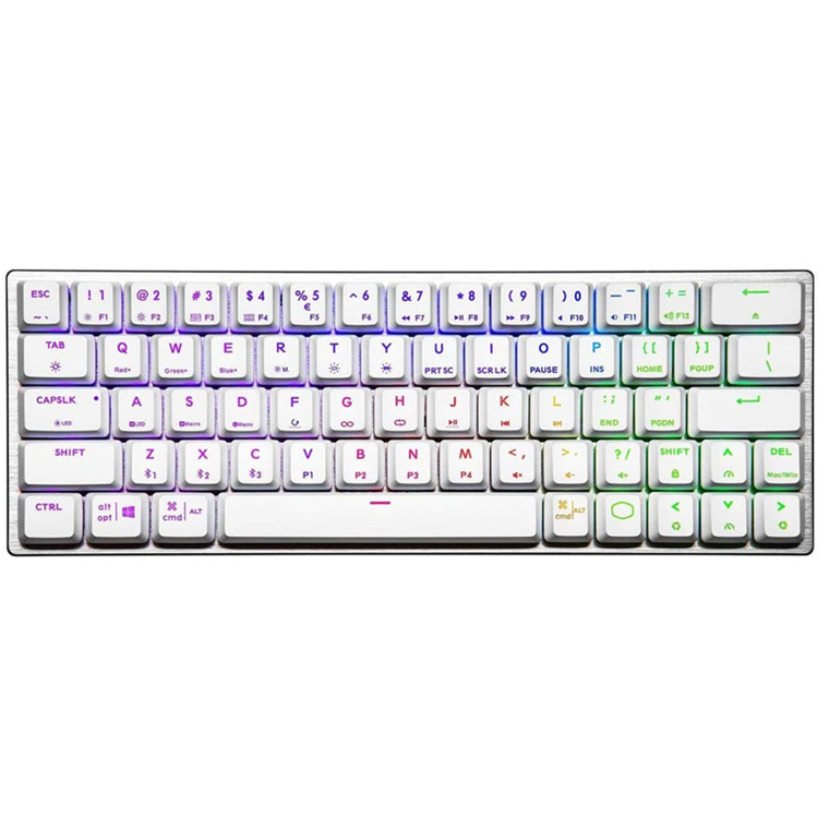 Cooler Master SK622 Hybrid Wired & Wireless RGB Low Profile 60% White Mechanical Keyboard - Red     