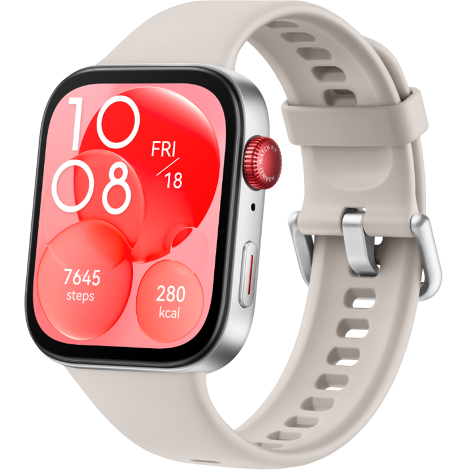 Huawei Watch FIT 3 Smart Watch - Moon White with Flouroelastomer Strap - 1.82