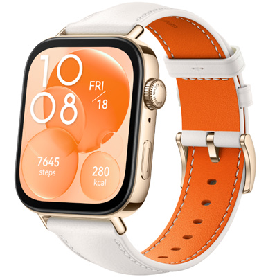 Huawei Watch FIT 3 Smart Watch - Sky White with Leather Strap - 1.82