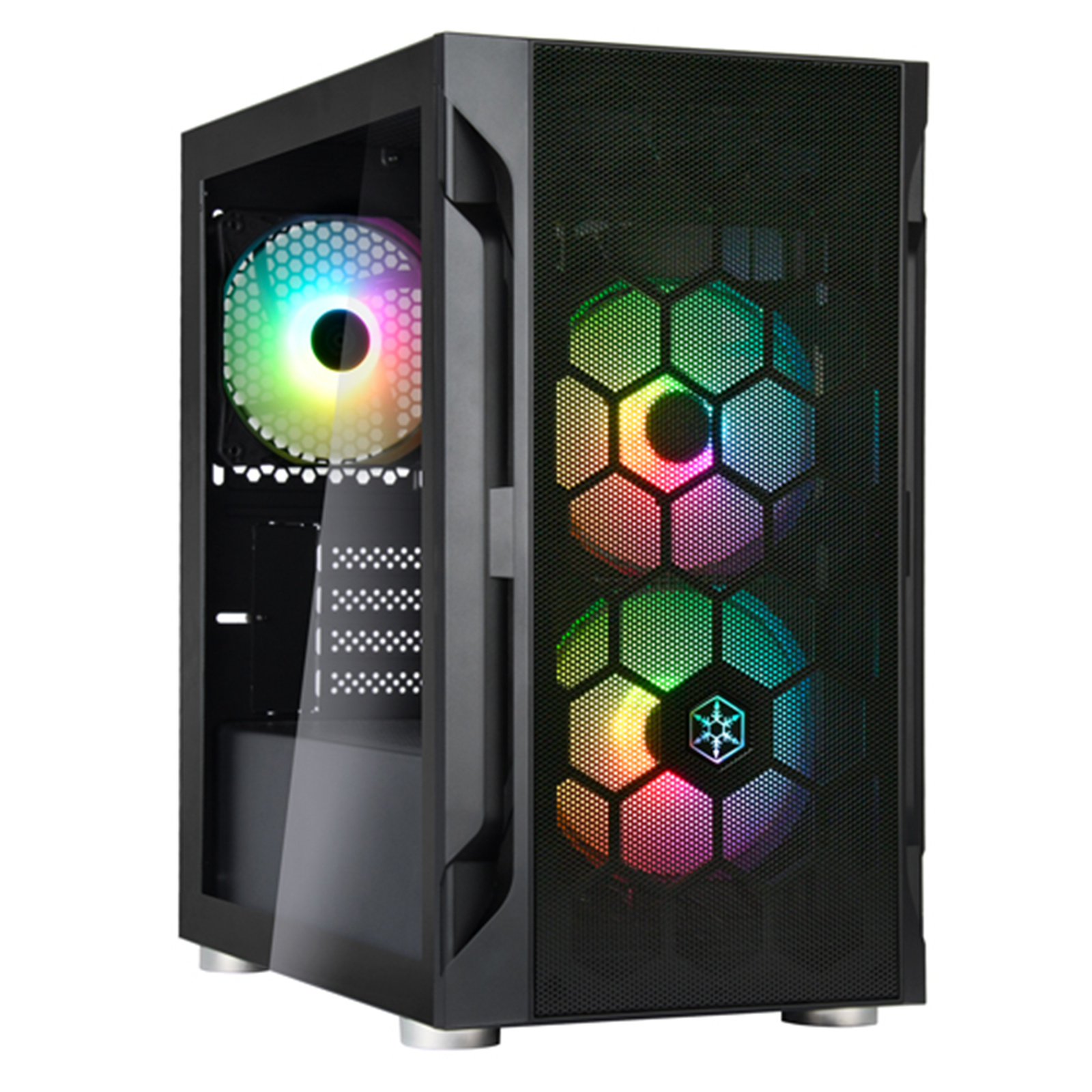 SilverStone Fara H1M mATX Case - Glass Window + ARGB fans