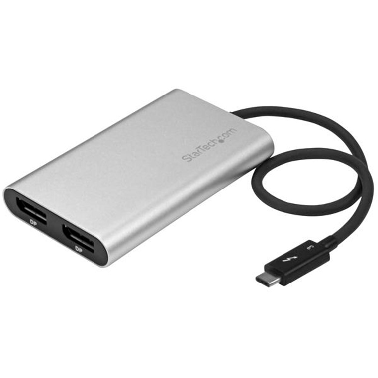 StarTech Thunderbolt 3 to Dual DisplayPort Adapter 4K 60Hz - Thunderbolt 3 Certified - Dual Monitor 