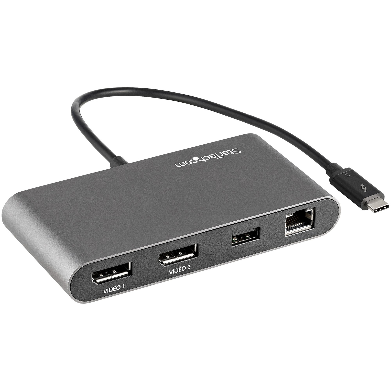 StarTech TB3DKM2DPL TB3DKM2DP with 30cm+ tether cable Mini Dual 4K Monitor Thunderbolt 3 Dock with  