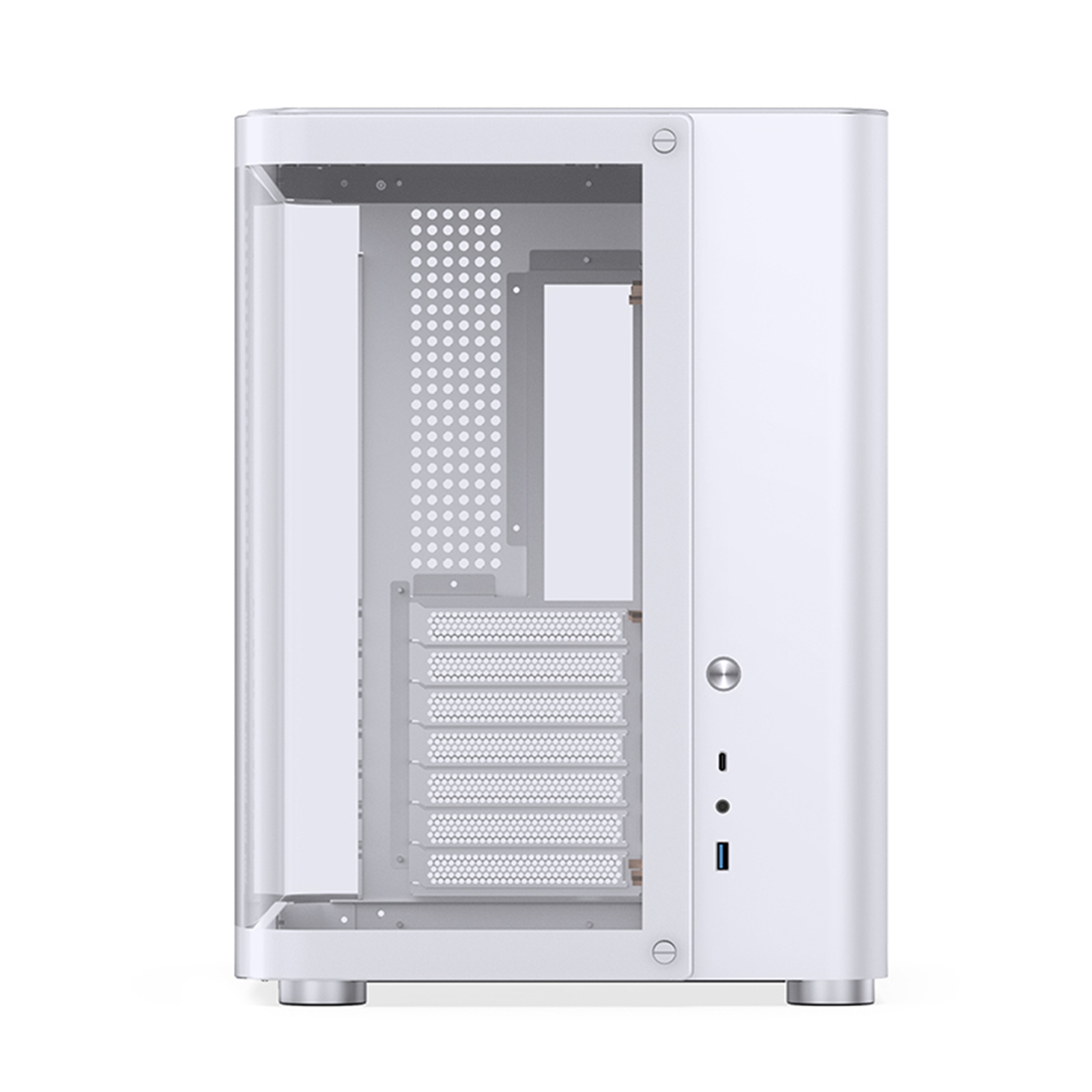 Jonsbo TK-2 White ATX MidTower Gaming Case Bi-Bent Surround View Curved Tempered Glass CPU Cooler Support Upto 165mm GPU Support Upto 405mm 7x PCI Slot 360mm Radiator Supported Front I/O: 1x USB 3.2 1x Type C HD Audio