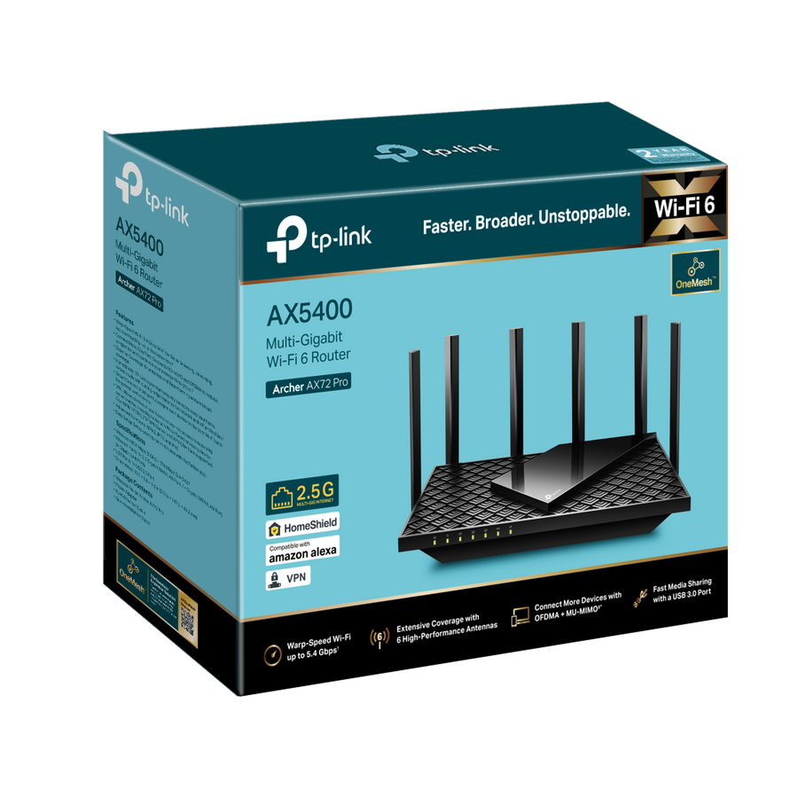 TP LINK ARCHER AX72 PRO AX5400 Dual-Band Wi-Fi 6 Router