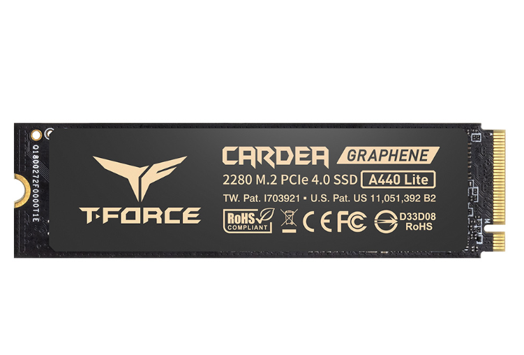 TEAM T-FORCE CARDREA A440 LITE GEN4 1TB SSD DRAMLESS R/W 7200/6200 MB/s HEATSINK 5 YEAR WARRANTY
