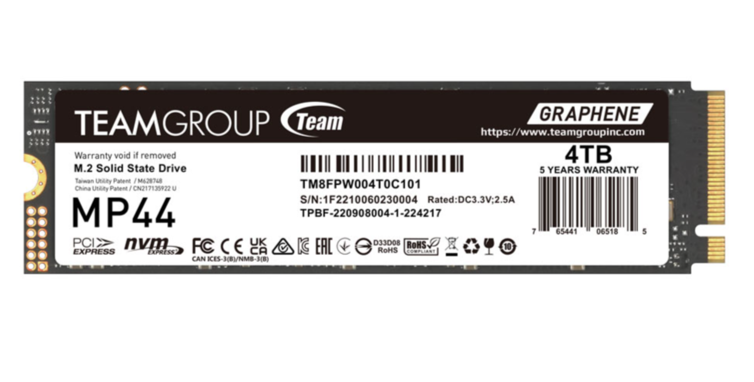 TEAM M.2-2280 PCI-E Gen4x4 MP44 1TB RETAIL (R7,200 / W6,200)