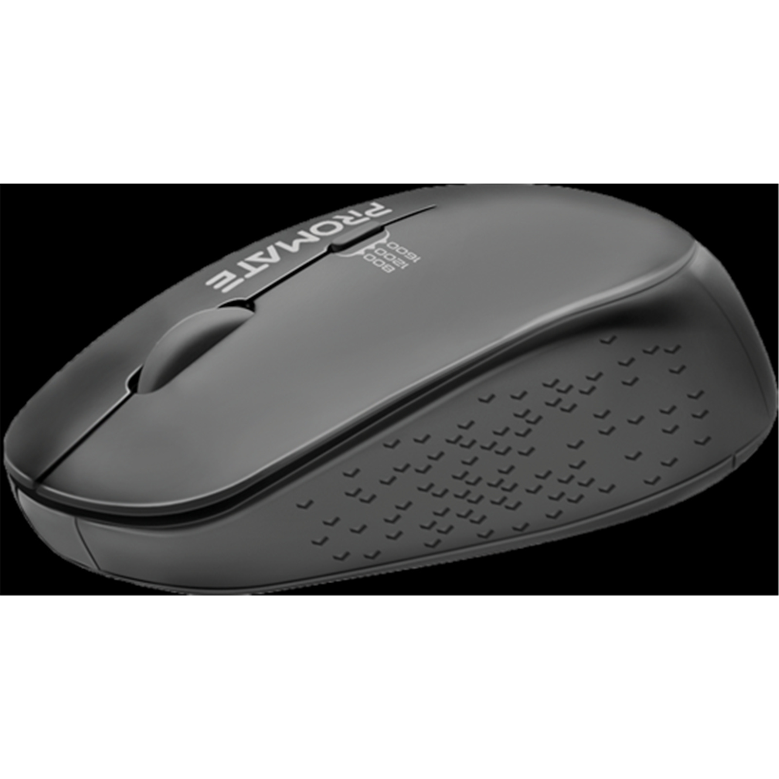 Promate TRACKER.BLK Ergonomic Wireless Mouse 800/1200/1600 Dpi. 10m Working Range. Included Nano Receiver.Easy Plug and Play Installation. Compatible with Windows and Mac. Black