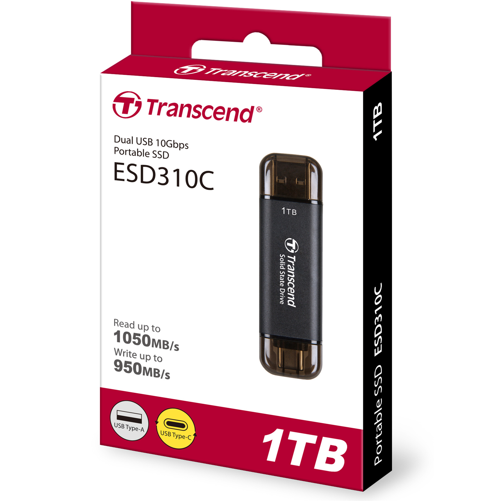 Transcend ESD310C 1TB Portable External SSD USB-C - USB-A - Read up to 1050MB/s