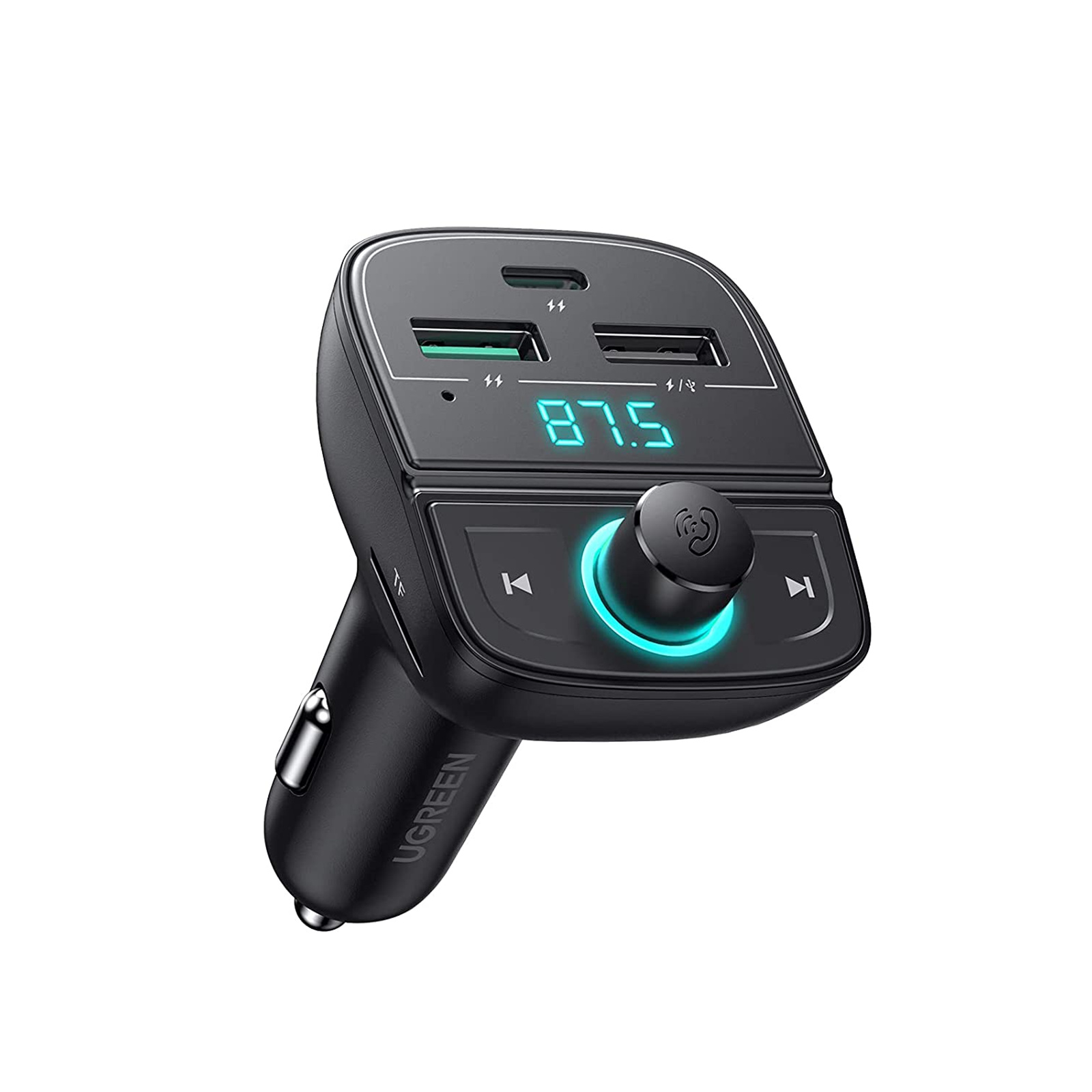 UGREEN Bluetooth Car Charger (5.0+PD+QC3.0+USB Flash Drive+TF) (Black)