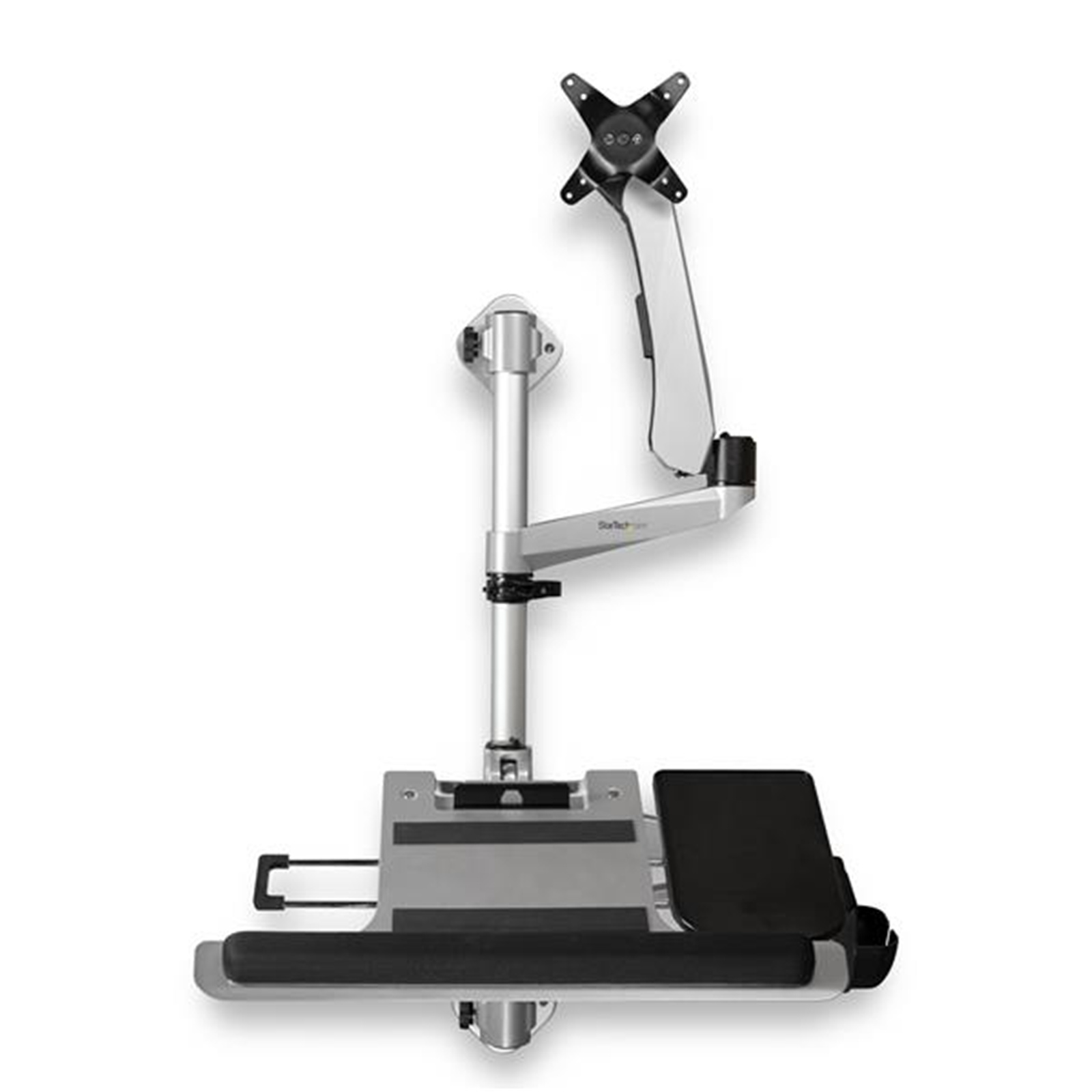 StarTech.com WALLSTSI1 Wall Mount Workstation - Articulating Standing Desk w/ Ergonomic Height Adjustable Monitor Arm & Padded Keyboard Tray - 34
