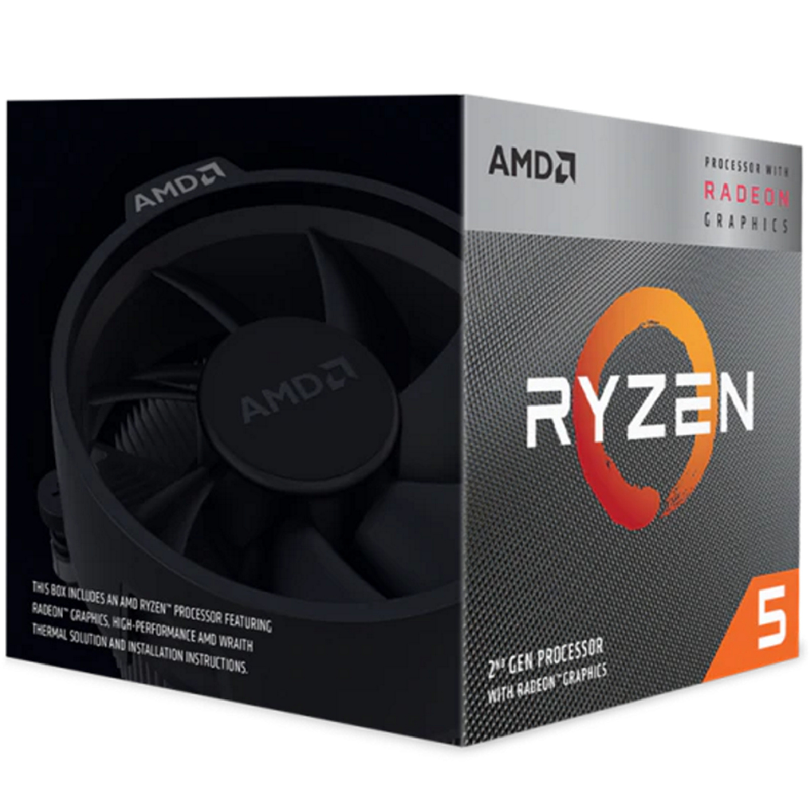 AMD Ryzen 5 3400G Socket AM4 4 Core8 Threads up to 4.2Ghz Boost  Radeon RX Vega 11 Graphics With Wraith Spire Cooler 65W